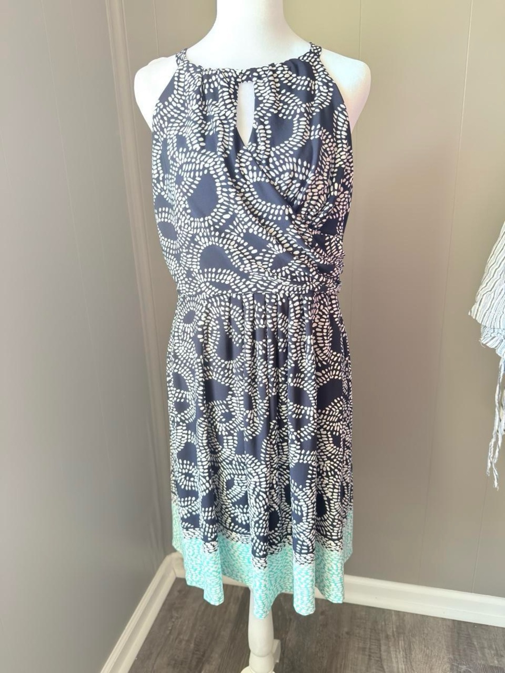 Enfocus Studio Navy and Mint Halter Sundress